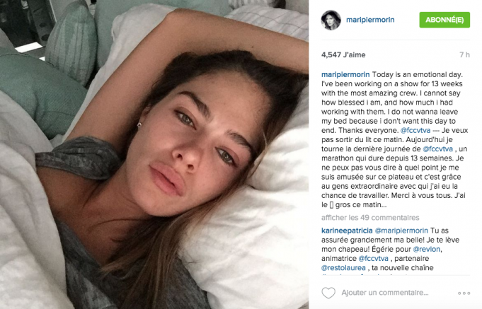 Maripier Morin partage une photo d’elle sans maquillage, car elle vit une journée émotionnelle maripier morin