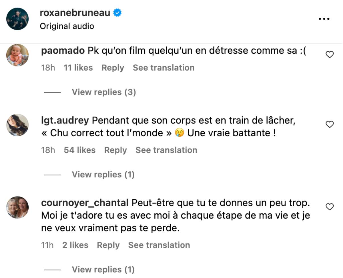 Commentaires Roxane Bruneau anecdote 11-2023