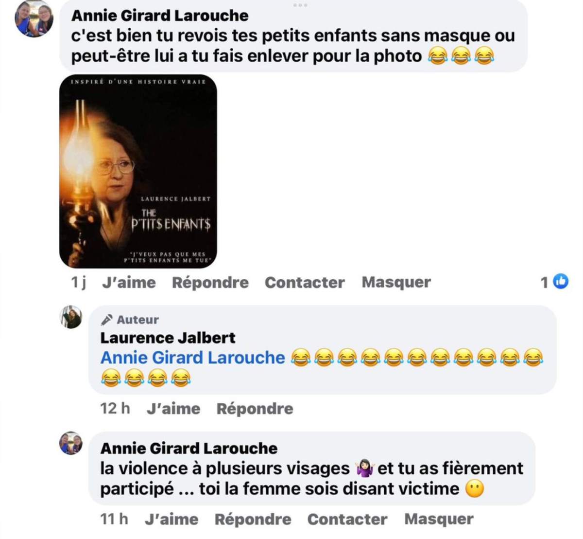 Commentaire Haineux Laurence Jalbert