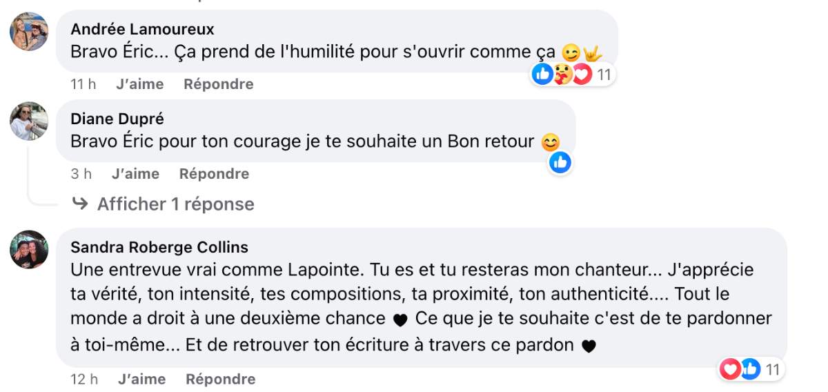 Commentaires entrevue sophie durocher et eric lapointe