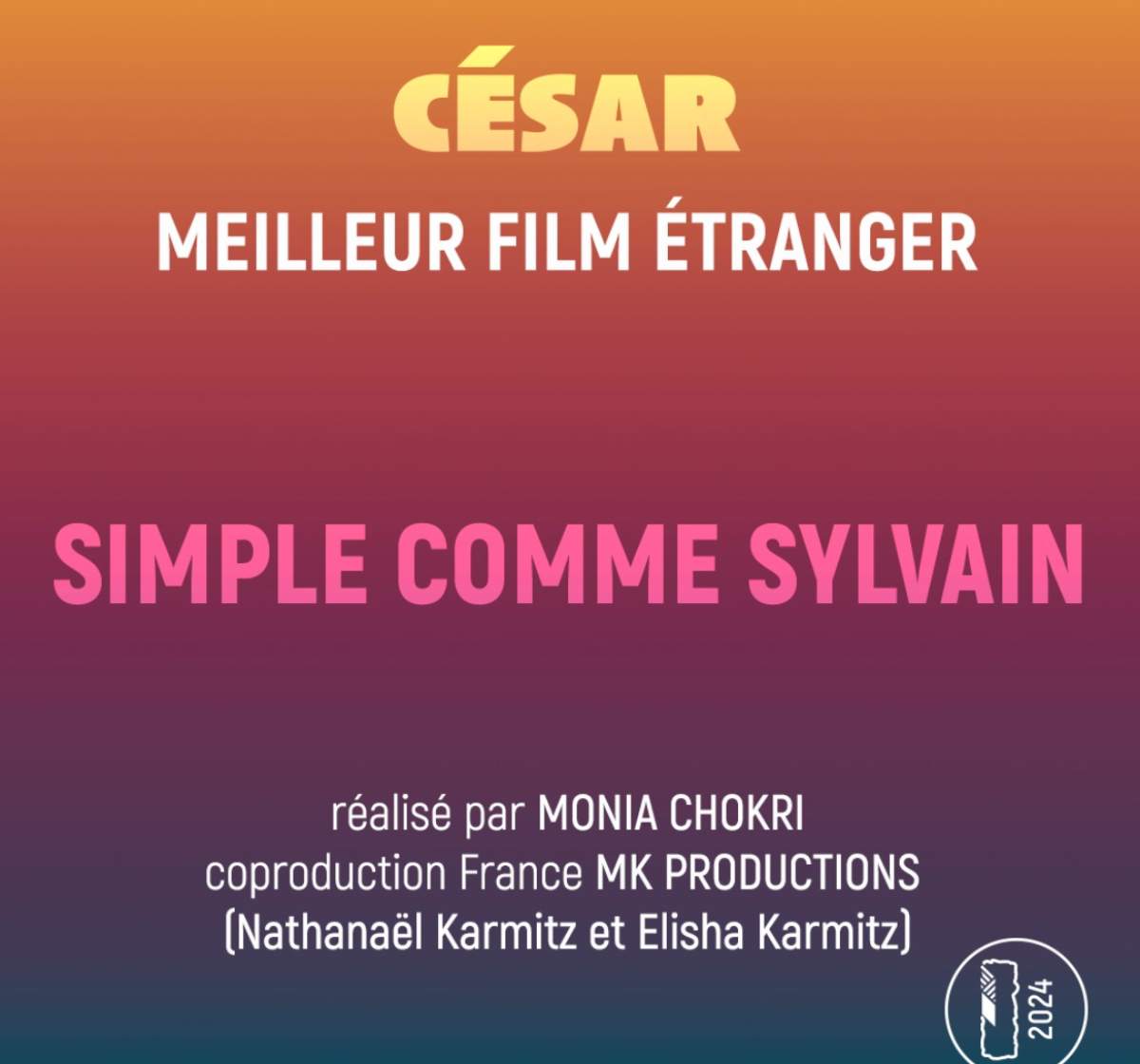 César 2024 Simple comme sylvain