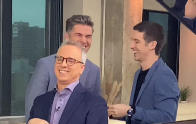 Mathieu Roy et Charles-Antoine Sinotte de Salut Bonjour ont préparé un mauvais coup à Gino chouinard