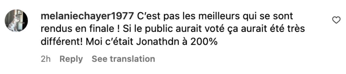 Commentaire La Voix tva