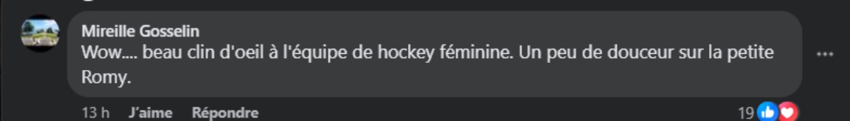 commentaire stat hockey feminin