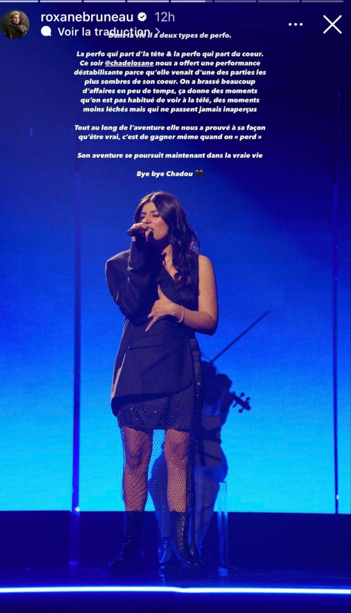 Roxane Bruneau écrit un message touchant pour les candidats de son ...