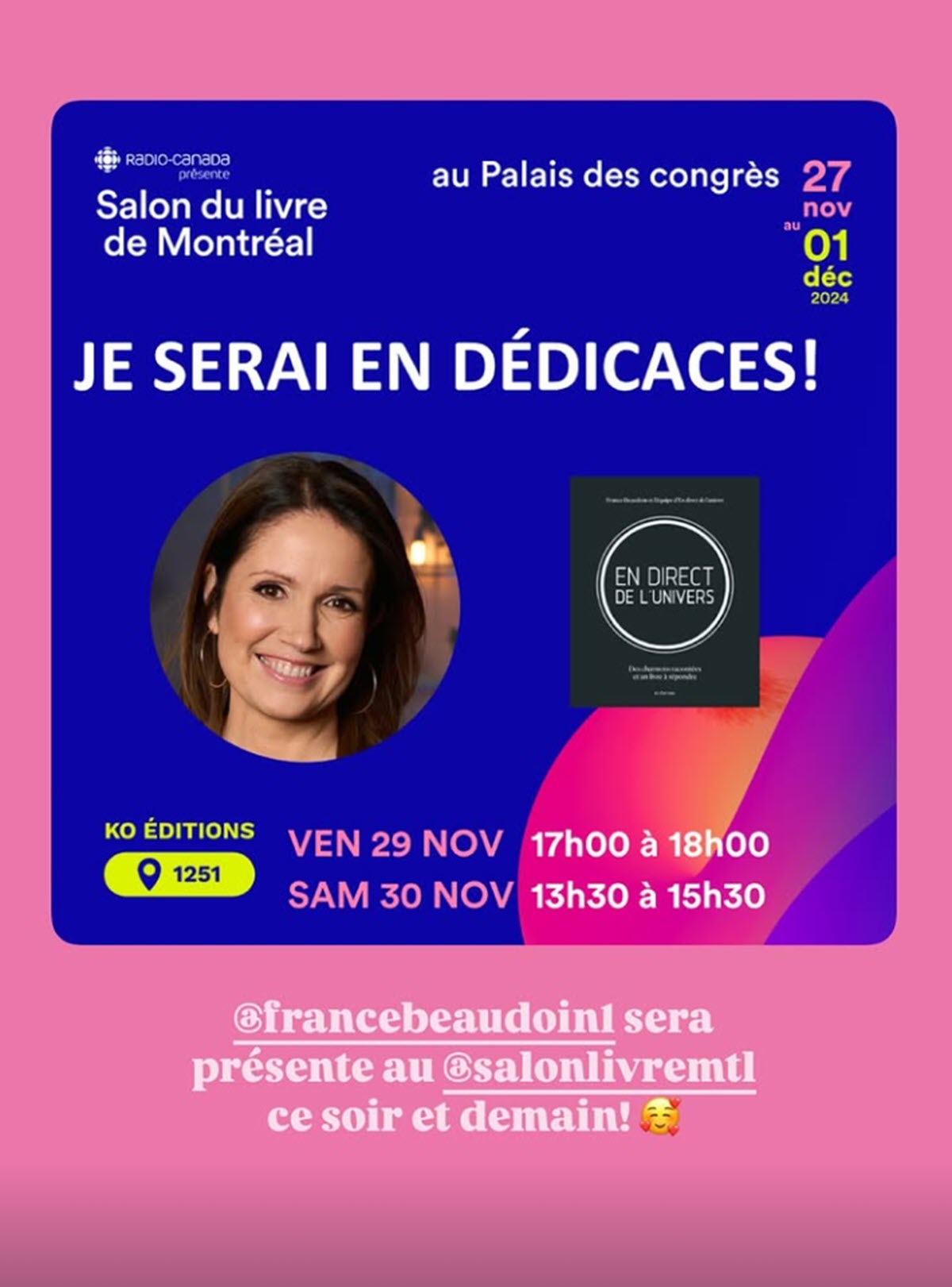 france beaudoin annonce salon du livre