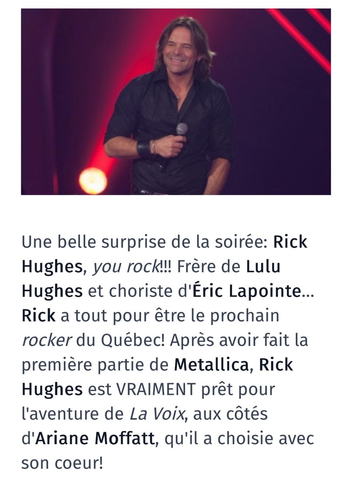 Rick Hugues La Voix Retour