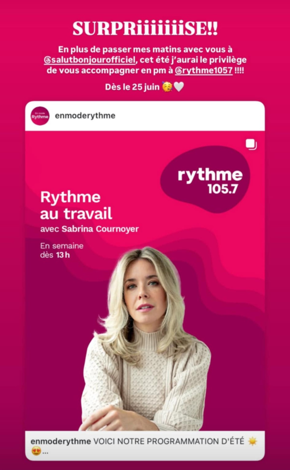 sabrina cournoyer rythme fm ete