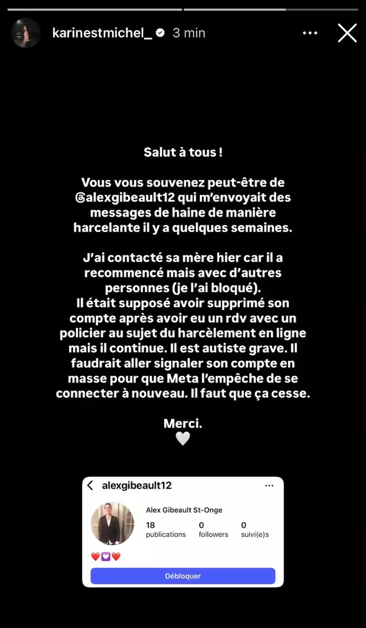Karine St-Michel Insultes