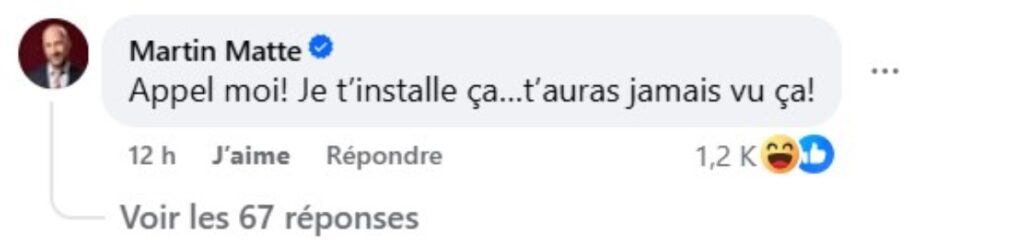 Martin Matte Commentaire Michel Barrette