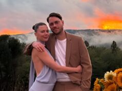 L’actrice Catherine St-Laurent montre sa robe ouverte pour le mariage et pose avec son chum connu