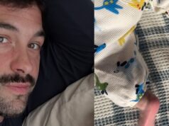 Felix-Antoine Tremblay montre le visage de son bébé pour la première fois