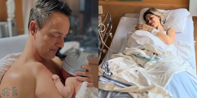 Etienne Drapeau partage toutes les images de l’accouchement de sa blonde et c’est quelque chose