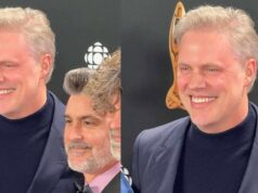 Jean-Francois Breau passe sur le tapis rouge du gala et il est bien accompagné