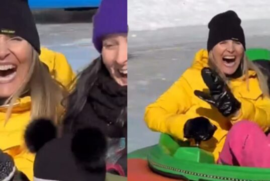 Rosalie Taillefer-Simard montre ce qu’elle a fait du week-end de la St-Valentin avec sa maman et son bébé
