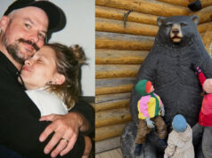 Sarah-Jeanne Labrosse montre les photos de son escapade en famille