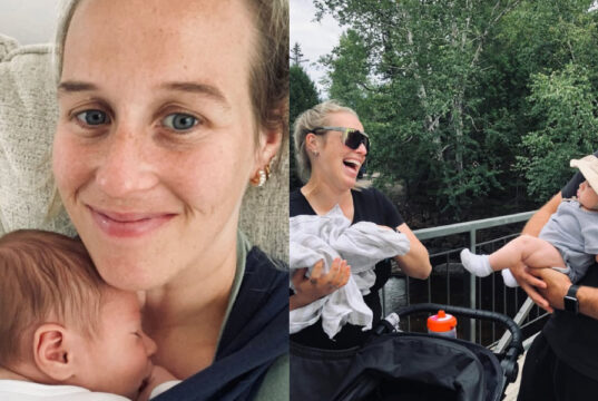 Marianne St-Gelais partage un rare moment avec ses jumelles