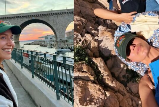 Magalie Lépine-Blondeau pose en maillot en voyage loin du Québec
